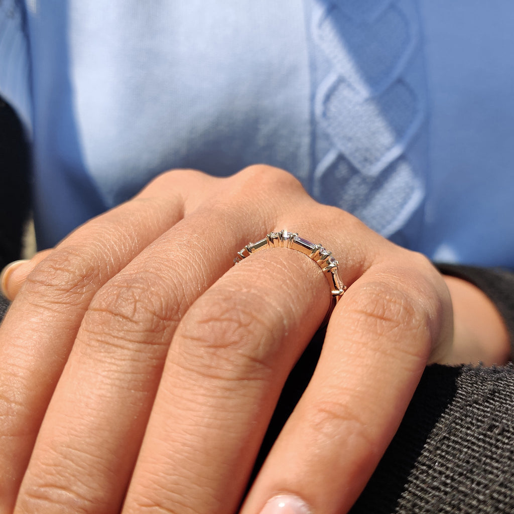 Baguette And Round Wedding Band