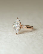 1.0 -3.0 CT Marquise ⁠Cut Lab Grown Diamond Three Stone Engagement Ring