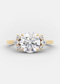 2.0 CT Round Brilliant Cut Moissanite Cluster Engagement Ring