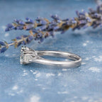 1.50CT Round Brilliant Cut Moissanite 3 Stones Engagement Ring