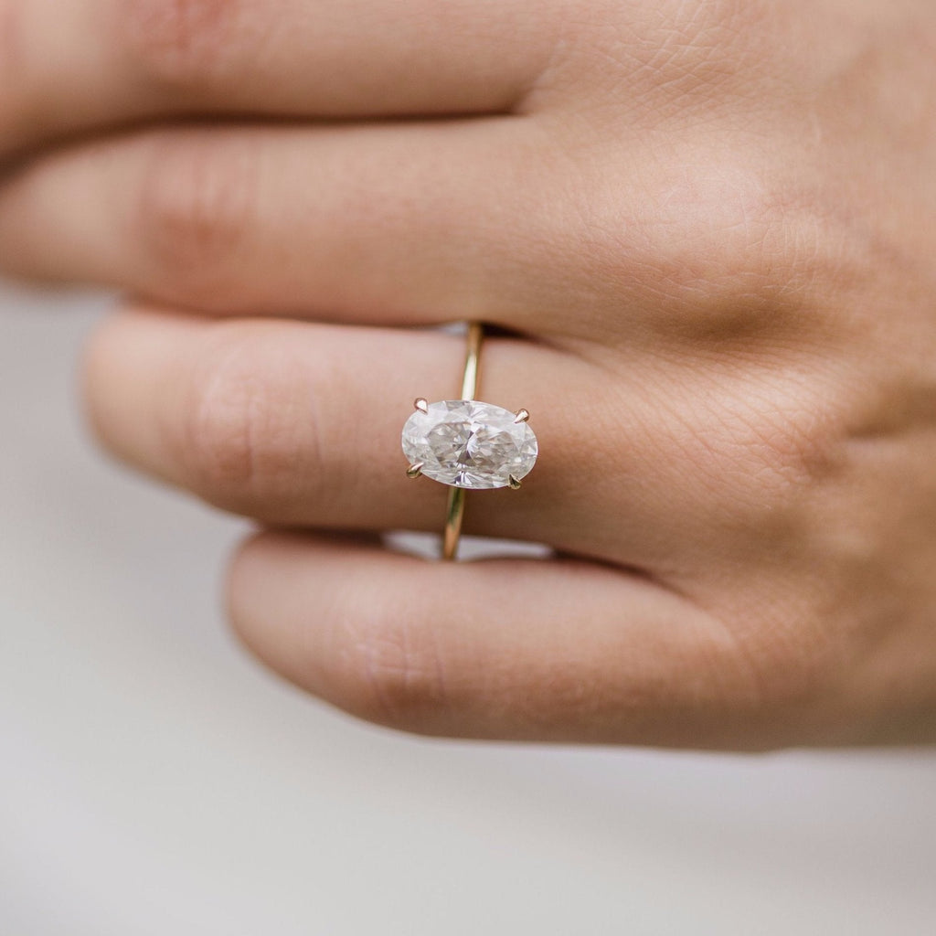 2.80 CT Oval Moissanite Solitaire Engagement Ring