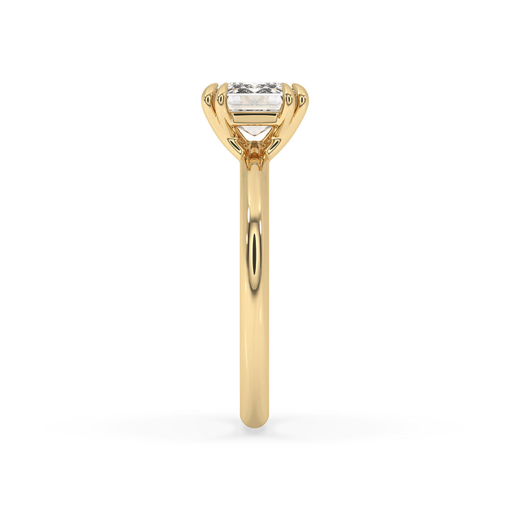 Yellow Gold Emerald Cut Diamond Engagement Ring