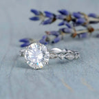 2.0CT Round Brilliant Cut Moissanite Solitaire Engagement Ring