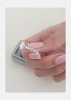 2.0 CT Princess Moissanite Solitaire Pave Setting Engagement Ring