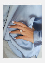 3.0 CT Oval Moissanite Solitaire Pave Setting Engagement Ring