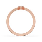 Gold Chevron Ring - Solitaire Round Diamond