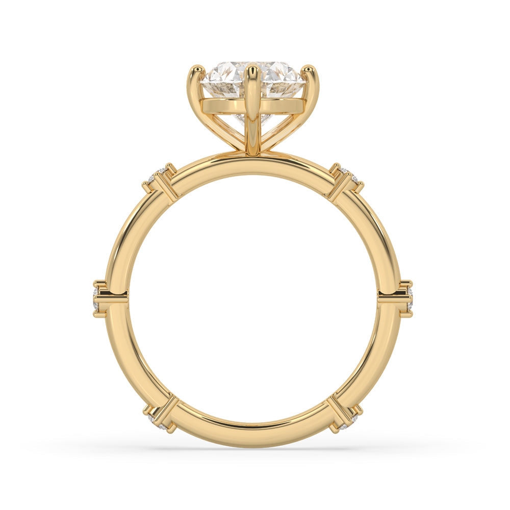 Oval Shaped Engagement Ring - Distance Pave