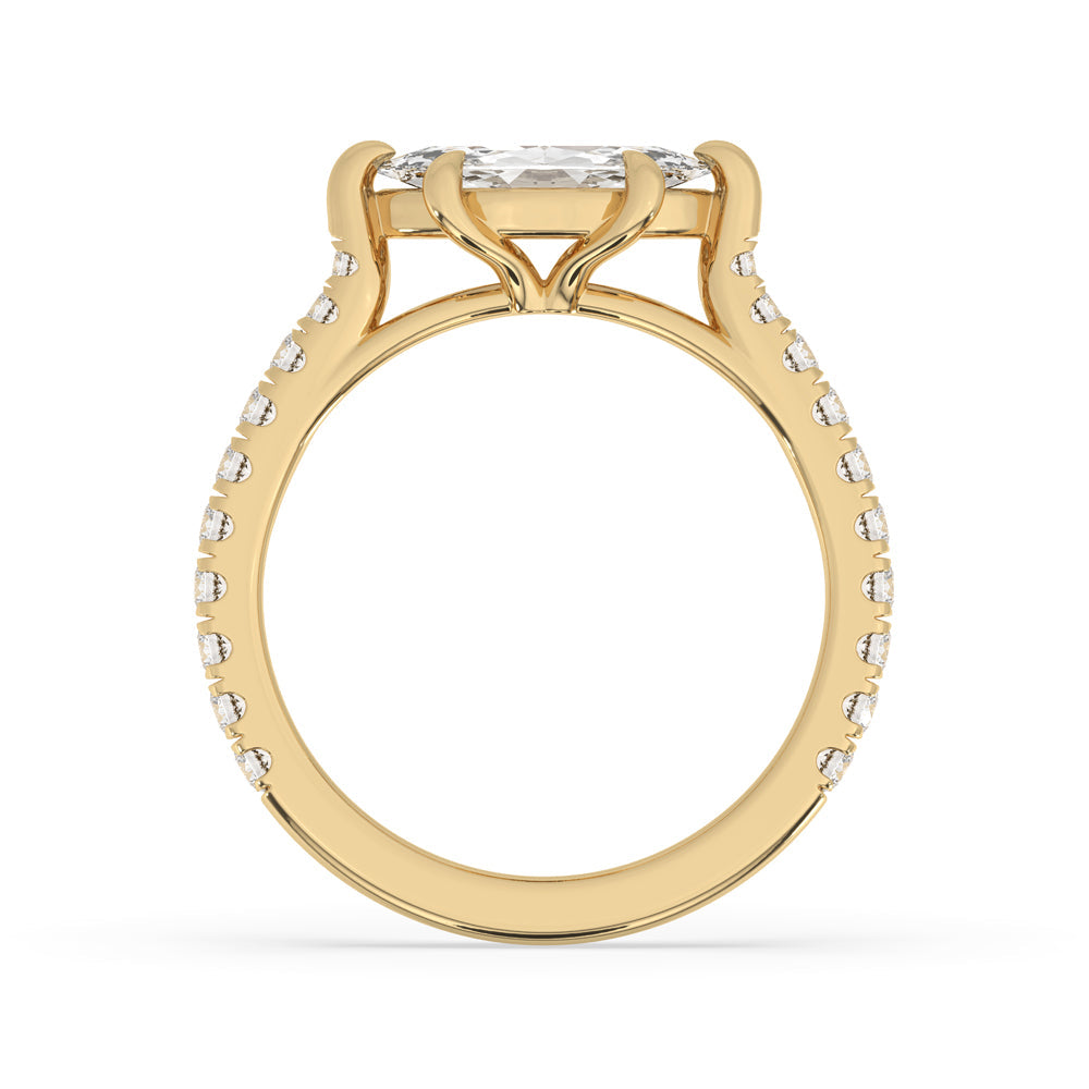 Marquise Cut Diamond Ring in East to West Setting