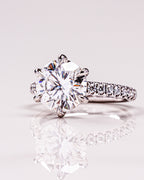 2.50 CT Round Moissanite Pave Setting Engagement Ring