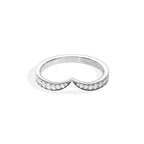 0.30 TCW Round Moissanite Curved Wedding Band