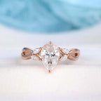 1.33CT Pear Cut Split Shank Moissanite Engagement Ring