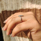 Bypass Engagement Ring With Round And Pear Diamond