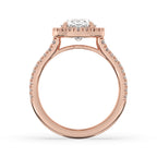 Oval Halo Ring with Split Shank Pave