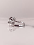 1.50 CT Cushion Cut Halo Style Moissanite Engagement Ring