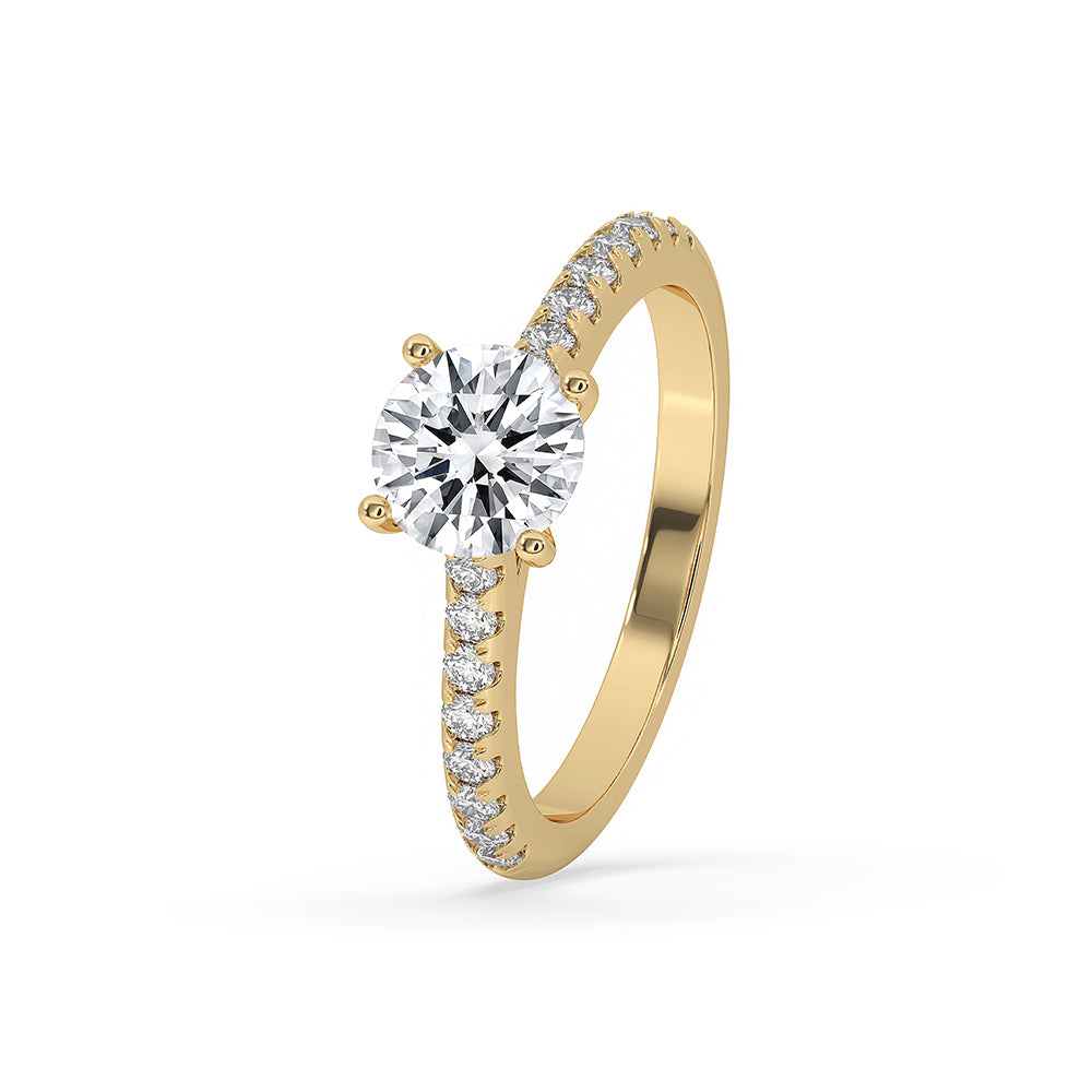 Round Diamond Pave Band Engagement Ring Secondary image