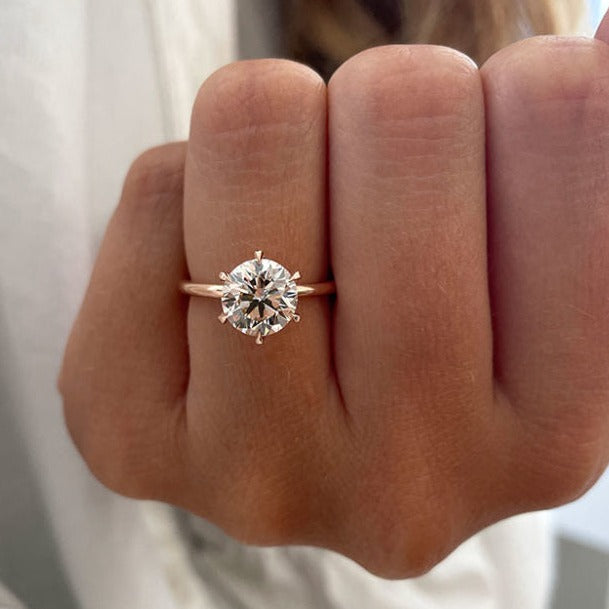 2.0 CT Round Brilliant Cut Moissanite Solitaire Engagement Ring