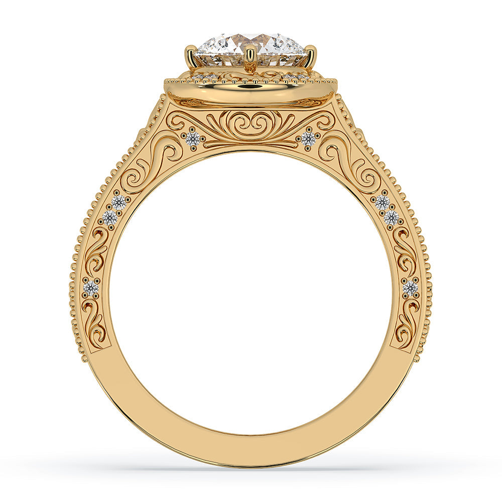 Vintage Diamond Ring In Art Deco Setting