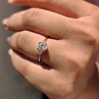 Oval Shaped Diamond Engagement Ring In Muse Style