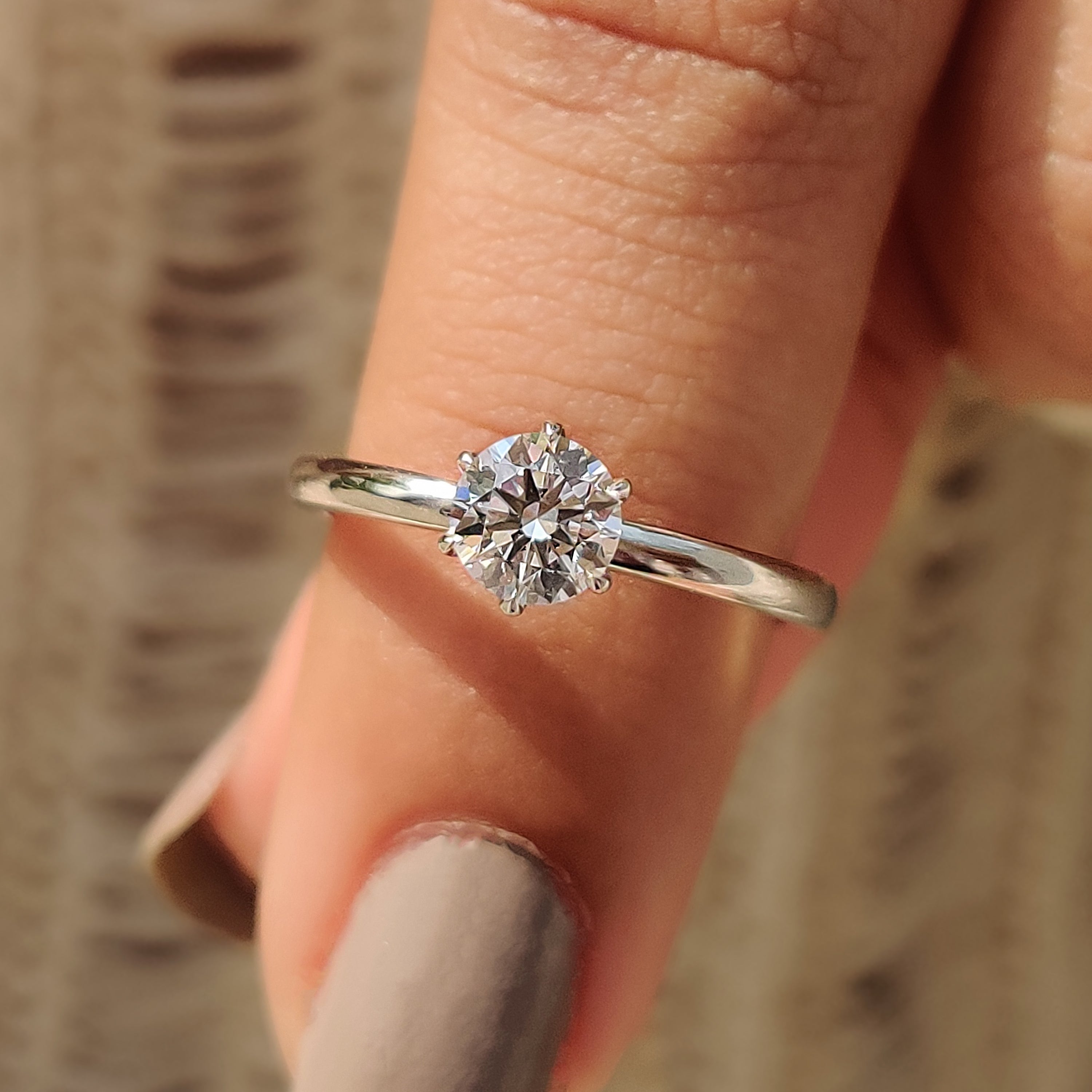 Round Diamond White Gold Solitaire Ring Main image