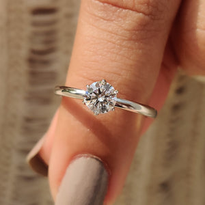 Round Diamond White Gold Solitaire Ring