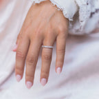 2.76 TCW Oval Shared Prong Setting Moissanite Wedding Band