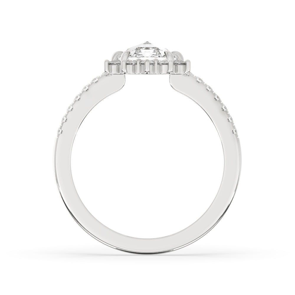 Rose Cut Engagement Ring - Halo Setting