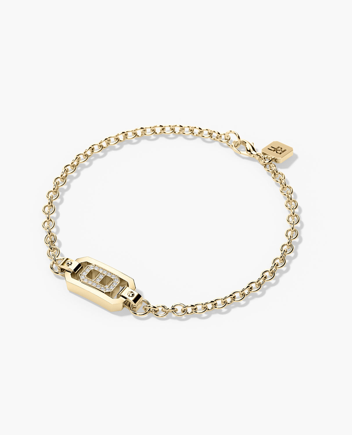 BRIGGS Gold Charm Bracelet with 0.10ct Diamonds