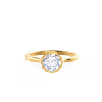 1.5 CT Round Cut Moissanite Bezel Engagement Ring