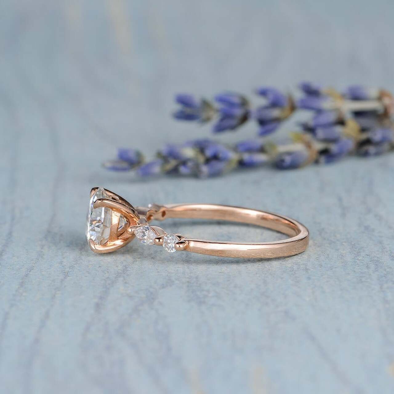 1.50 CT Round Cut Moissanite Pave Setting Engagement Ring