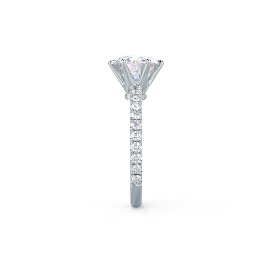 2.0 CT Round Moissanite Pave Setting Engagement Ring