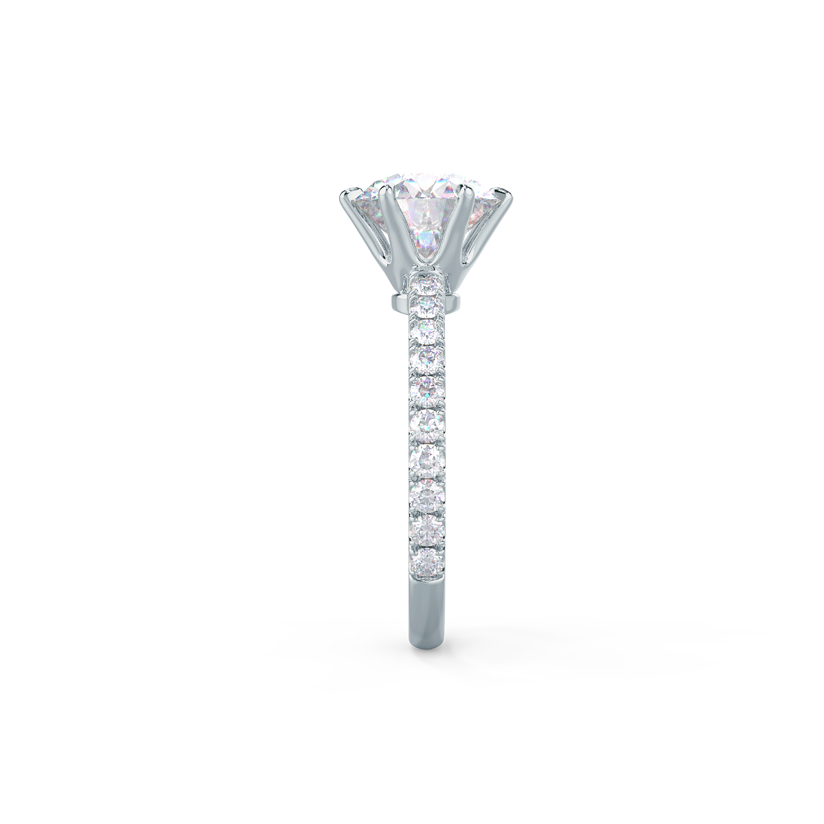 2.0 CT Round Moissanite Pave Setting Engagement Ring