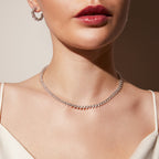 Heart Cut Moissanite Diamond Tennis Necklace