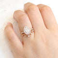 1.50CT Pear Cut Moissanite Halo Bridal Ring Set