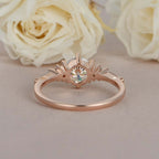 1.0CT Round Brilliant Cut Five Stone Style Moissanite Engagement Ring