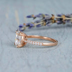 2.0 CT Oval Cut Moissanite Pave Engagement Ring