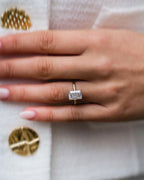 3.0 CT Radiant Cut Hidden Halo Moissanite Engagement Ring