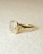 1.50 -3.50 CT Elongated Cushion ⁠Cut Lab Grown Diamond Bezel Engagement Ring