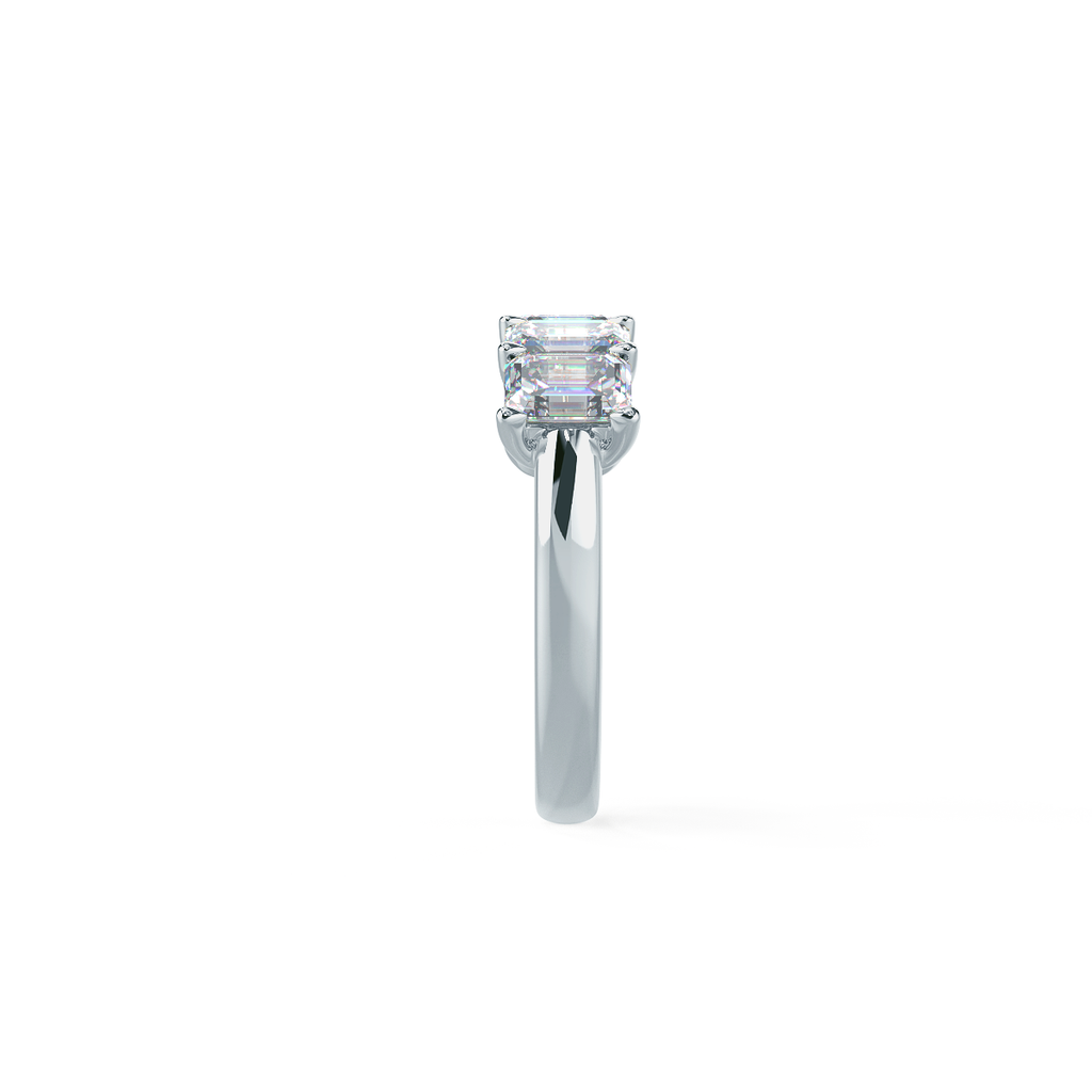 Emerald Cut Five Stone Moissanite Wedding Band