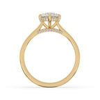 Hidden Halo Engagement Ring With Round Cut Diamond