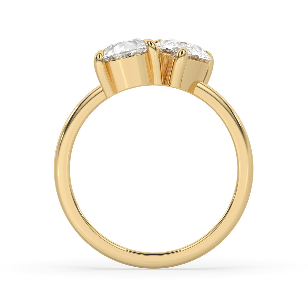 Toi et Moi Ring with Pear Diamond