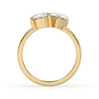 Toi et Moi Ring with Pear Diamond