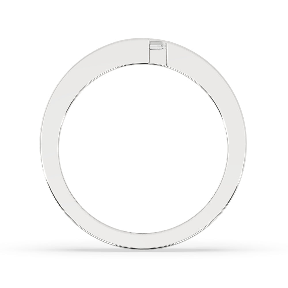 Baguette Diamond Wedding Band - Solitaire Style