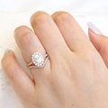 1.50CT Oval Cut Moissanite Halo Bridal Ring Set