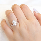 1.50CT Oval Cut Moissanite Halo Bridal Ring Set
