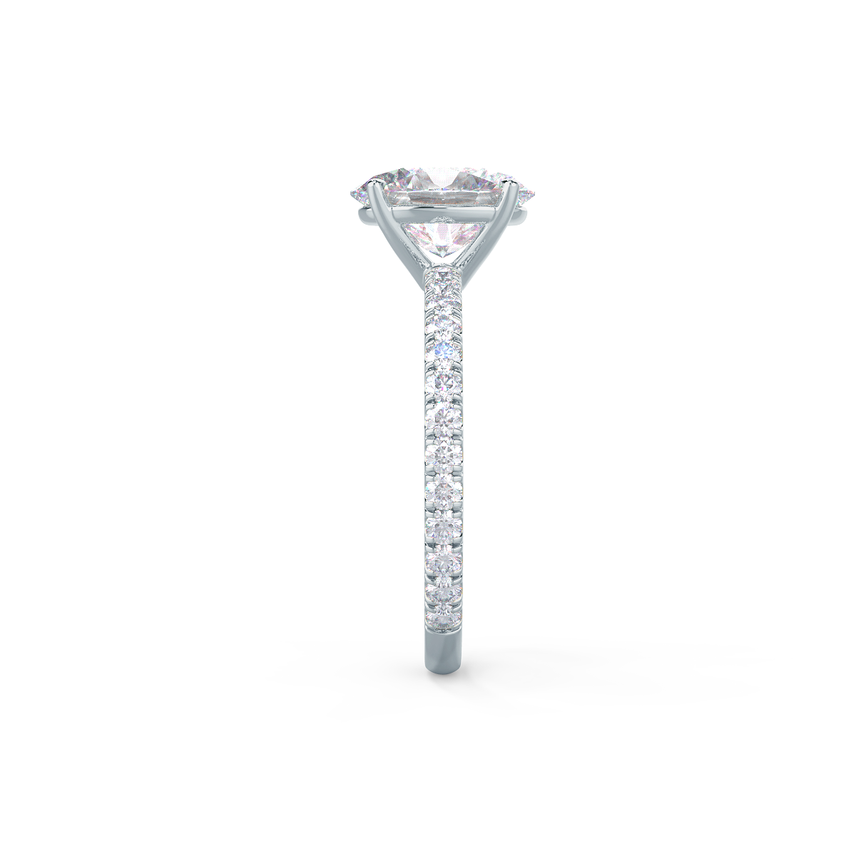 2.25 CT Oval Moissanite Pave Setting Engagement Ring