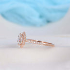 1.0CT Round Brilliant Cut Unique Halo Moissanite Engagement Ring