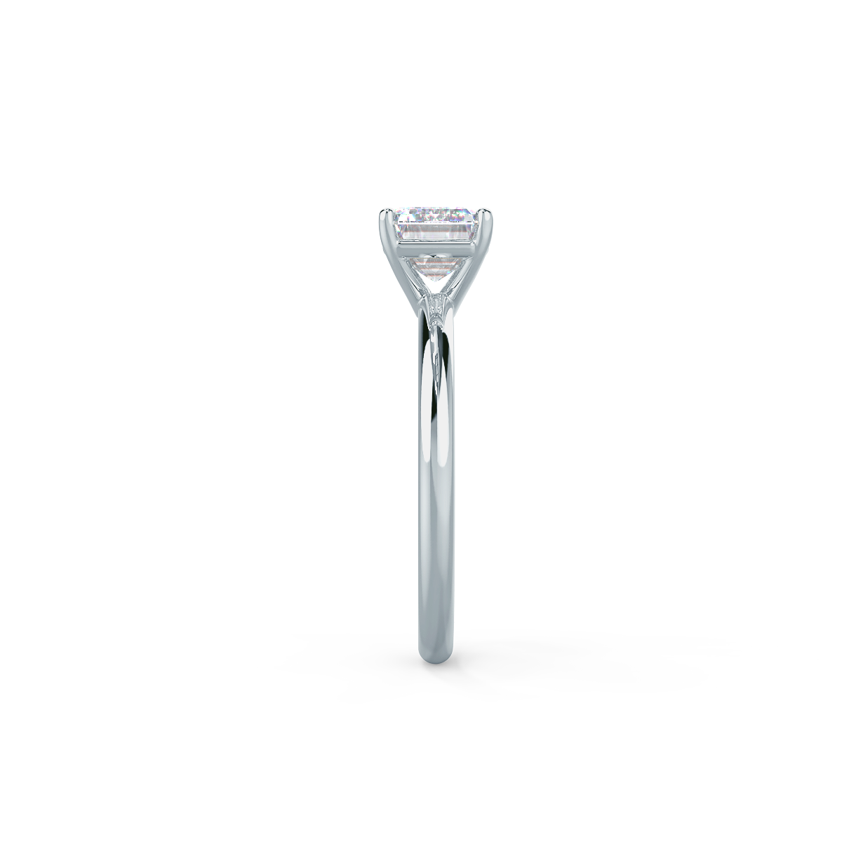 1.75 CT East-West Emerald Cut Moissanite Solitaire Engagement Ring