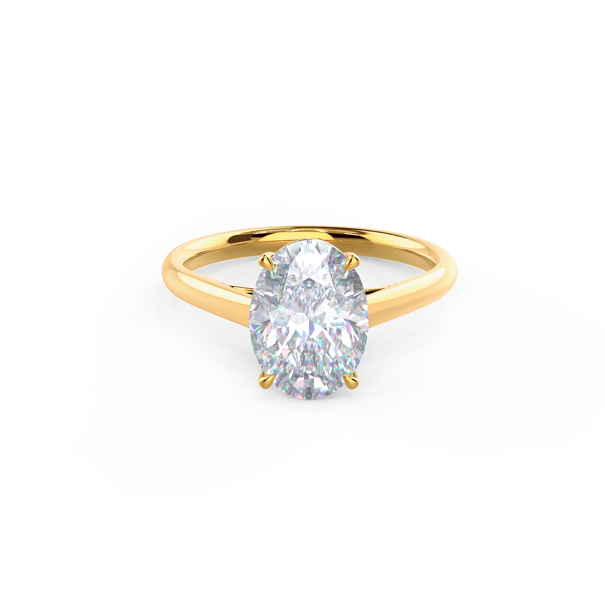 1.75 CT Oval Cut Moissanite Solitaire Engagement Ring