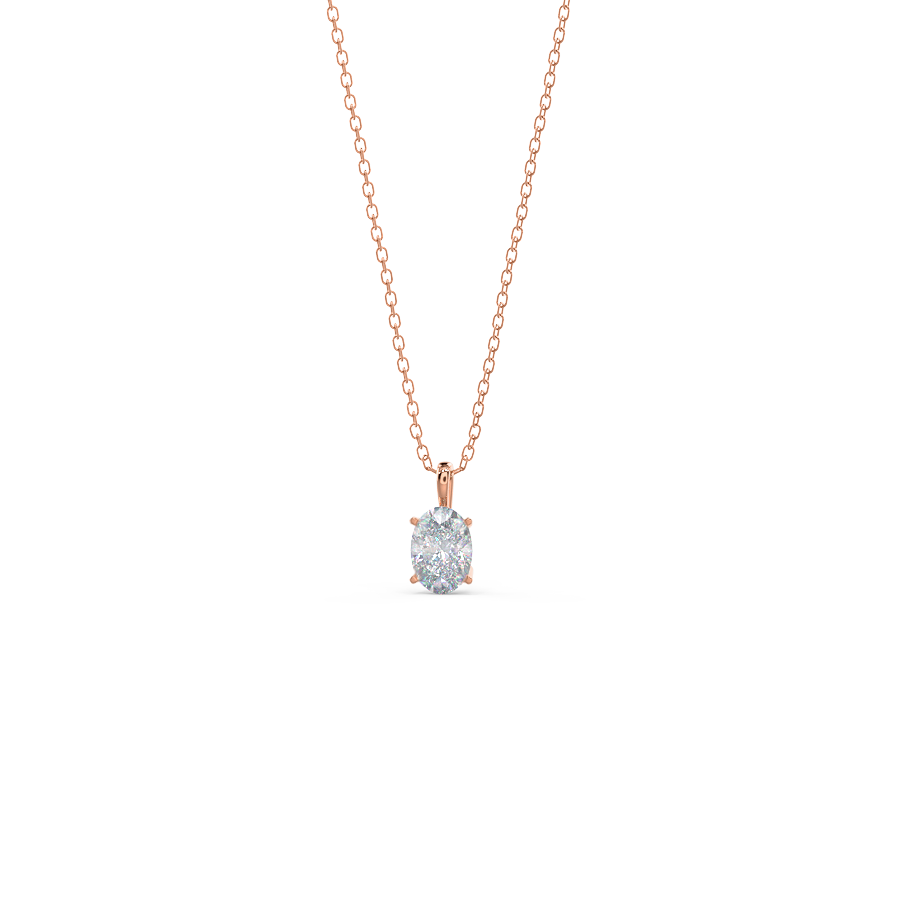 0.35 CT-1.50 CT Oval Cut Moissanite Solitaire Layering Necklace