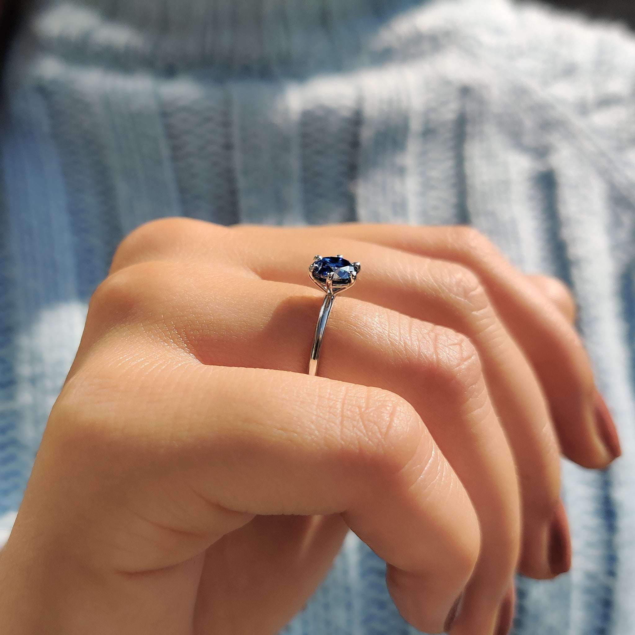 Royal Blue Ring In Simple Solitaire Style
